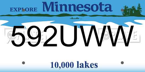 592UWW Minnesota License Plate