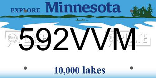 592VVM Minnesota License Plate