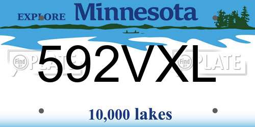 592VXL Minnesota License Plate