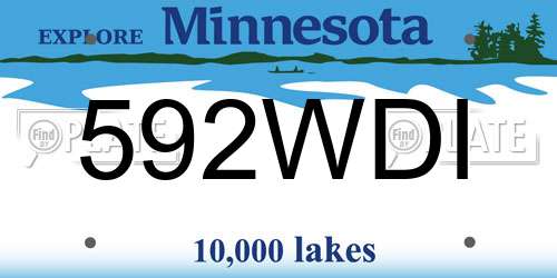 592WDI Minnesota License Plate