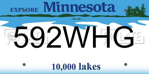 592WHG Minnesota License Plate
