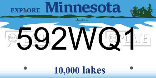 592WQ1 Minnesota License Plate