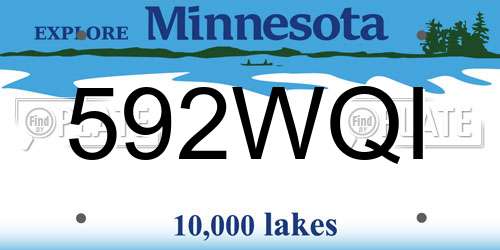 592WQI Minnesota License Plate