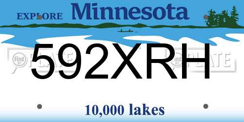 592XRH Minnesota License Plate