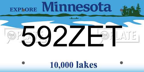 592ZET Minnesota License Plate