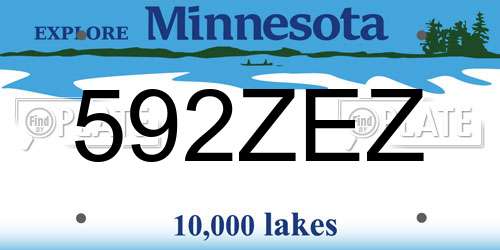 592ZEZ Minnesota License Plate