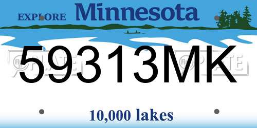 59313MK Minnesota License Plate