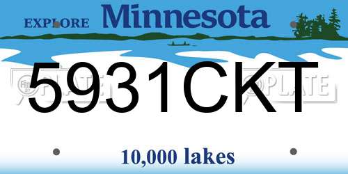 5931CKT Minnesota License Plate