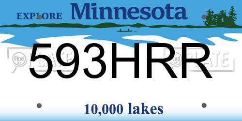 593HRR Minnesota License Plate