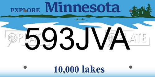 593JVA Minnesota License Plate