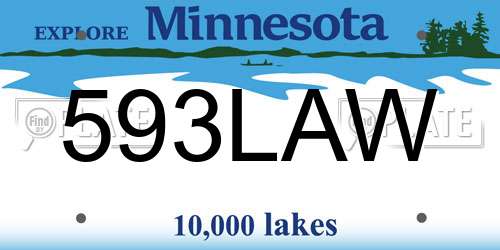 593LAW Minnesota License Plate