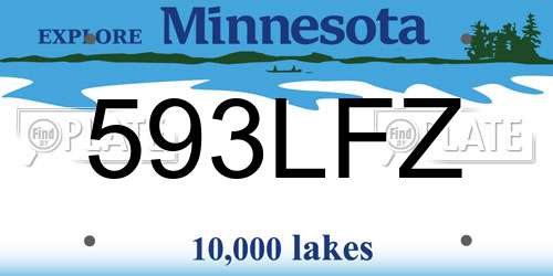 593LFZ Minnesota License Plate