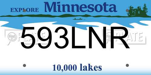 593LNR Minnesota License Plate