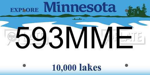 593MME Minnesota License Plate