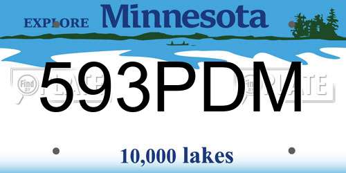 593PDM Minnesota License Plate