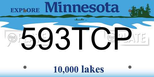 593TCP Minnesota License Plate