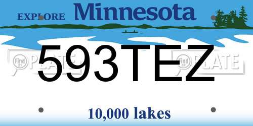 593TEZ Minnesota License Plate