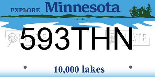593THN Minnesota License Plate
