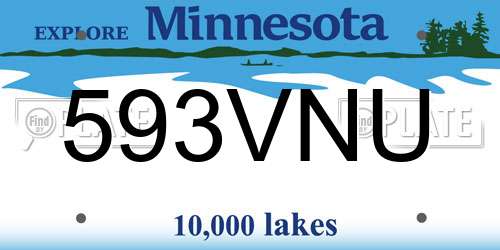 593VNU Minnesota License Plate