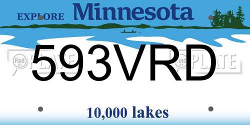 593VRD Minnesota License Plate