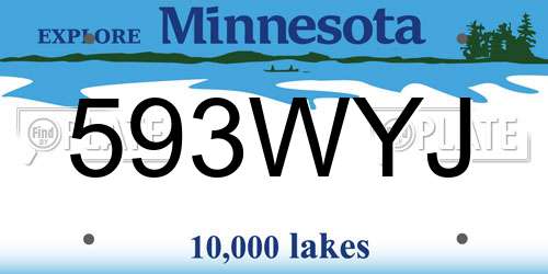 593WYJ Minnesota License Plate