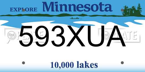 593XUA Minnesota License Plate