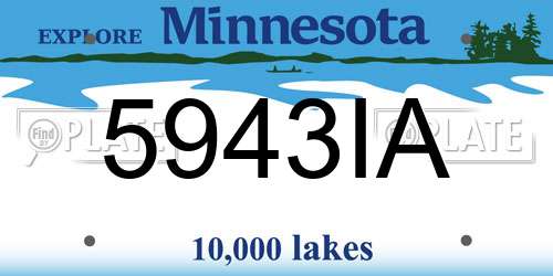 5943IA Minnesota License Plate