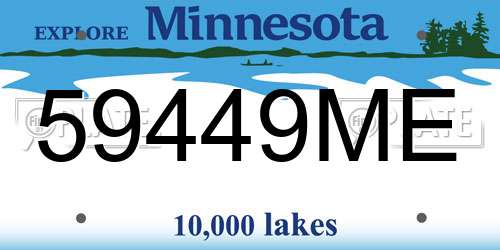 59449ME Minnesota License Plate