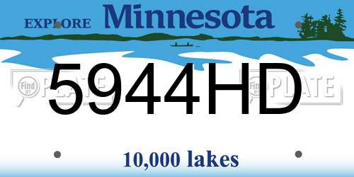 5944HD Minnesota License Plate