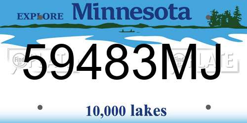 59483MJ Minnesota License Plate