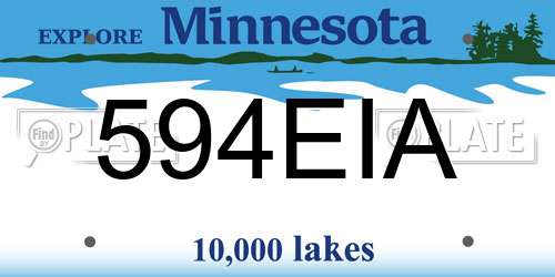 594EIA Minnesota License Plate
