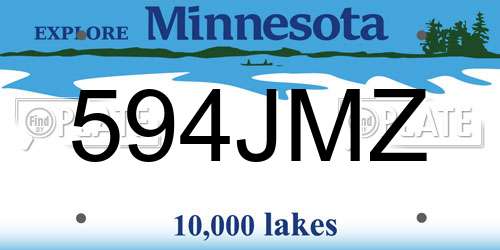 594JMZ Minnesota License Plate