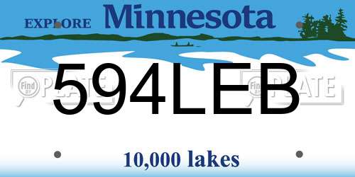 594LEB Minnesota License Plate