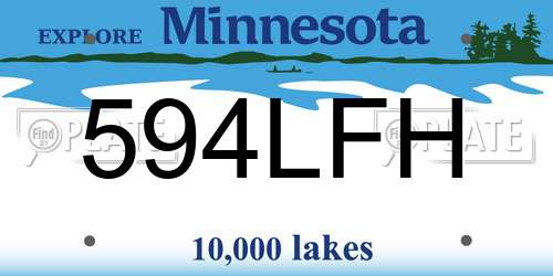 594LFH Minnesota License Plate