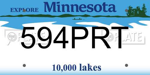 594PRT Minnesota License Plate
