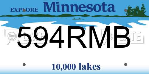 594RMB Minnesota License Plate