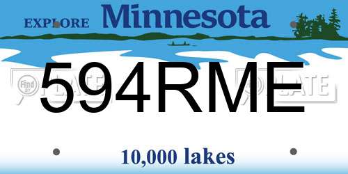 594RME Minnesota License Plate