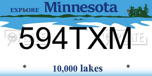 594TXM Minnesota License Plate