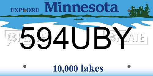 594UBY Minnesota License Plate