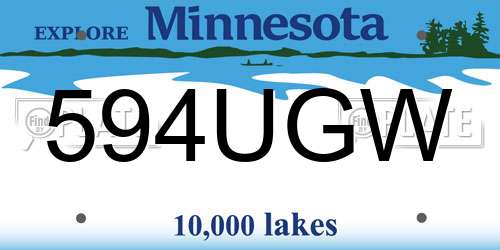 594UGW Minnesota License Plate