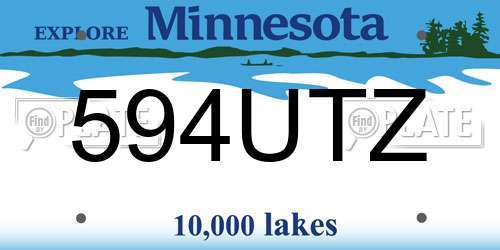 594UTZ Minnesota License Plate