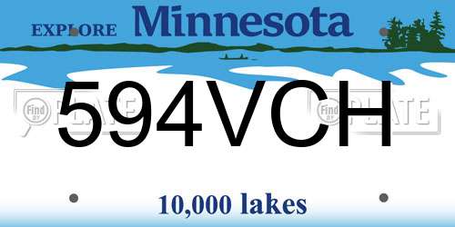 594VCH Minnesota License Plate
