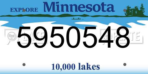 5950548 Minnesota License Plate
