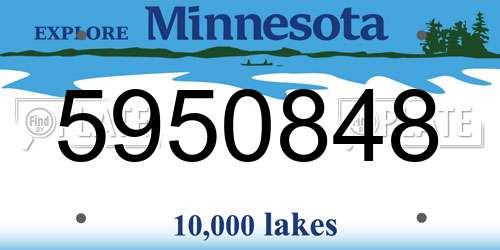 5950848 Minnesota License Plate