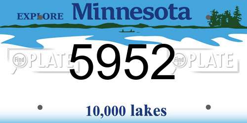 5952 Minnesota License Plate
