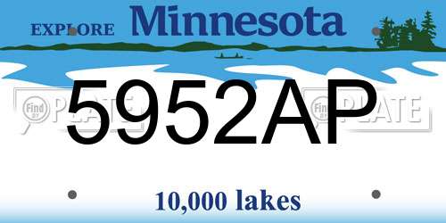 5952AP Minnesota License Plate