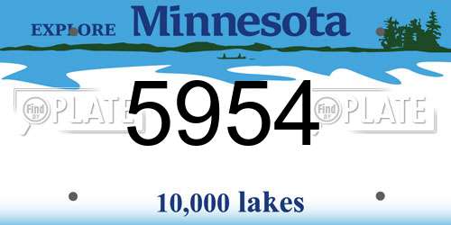 5954 Minnesota License Plate