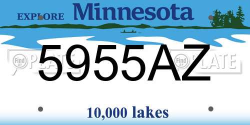 5955AZ Minnesota License Plate