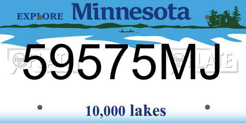 59575MJ Minnesota License Plate