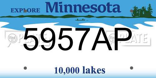 5957AP Minnesota License Plate